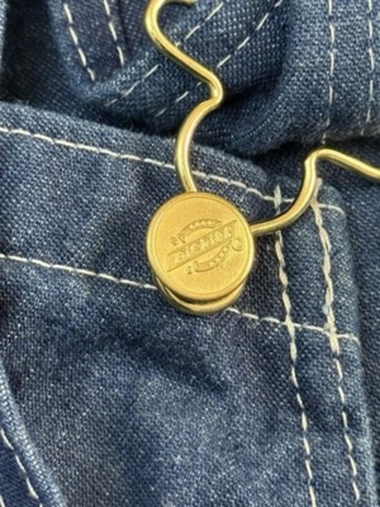 Dickies Dungarees Blue Overalls Bib Denim Work Wear Carpenter Indigo Mens 34x30 - Picture 11 of 11